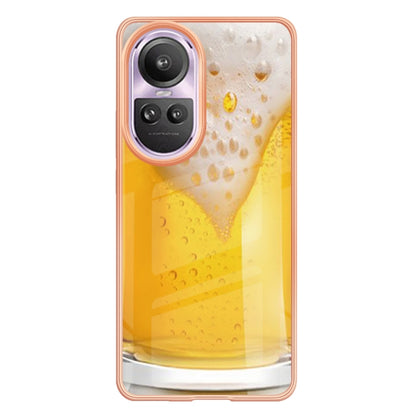 For OPPO Reno10 Pro 5G Global Electroplating Marble Dual-side IMD Phone Case(Draft Beer) - OPPO Cases by buy2fix | Online Shopping UK | buy2fix