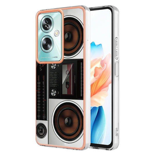 For OPPO A79 5G Global Electroplating Marble Dual-side IMD Phone Case(Retro Radio) - OPPO Cases by buy2fix | Online Shopping UK | buy2fix