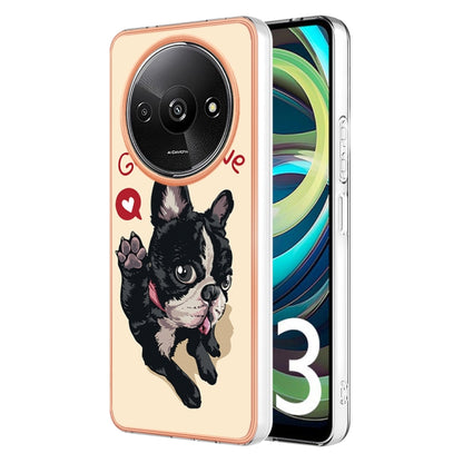 For Xiaomi Redmi A3 Electroplating Marble Dual-side IMD Phone Case(Lucky Dog) - Xiaomi Cases by buy2fix | Online Shopping UK | buy2fix