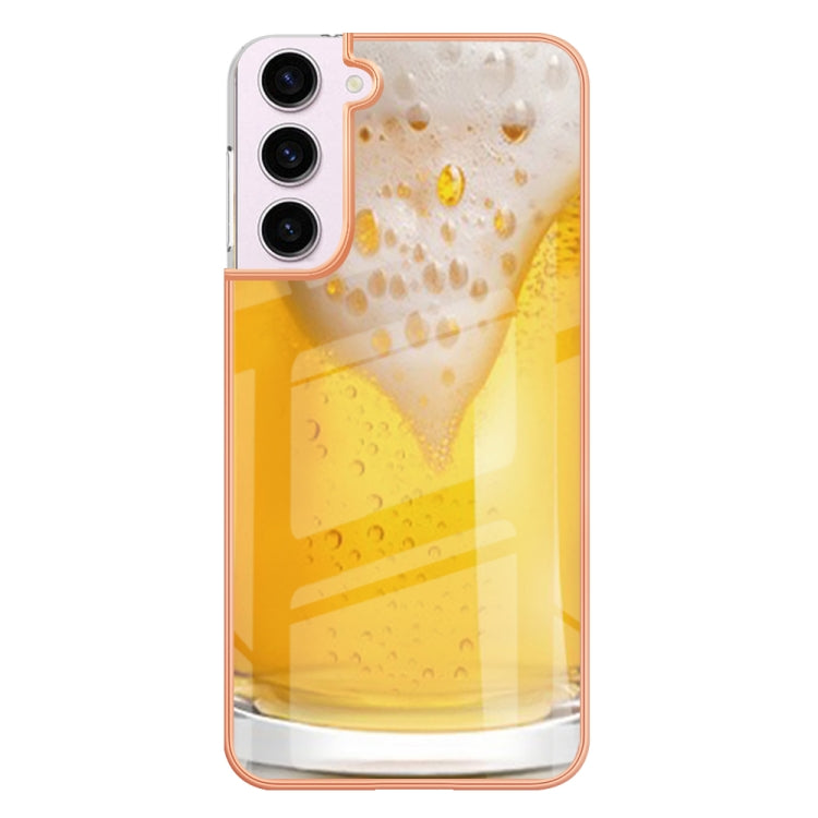 For Samsung Galaxy S22 5G Electroplating Marble Dual-side IMD Phone Case(Draft Beer) - Galaxy S22 5G Cases by buy2fix | Online Shopping UK | buy2fix