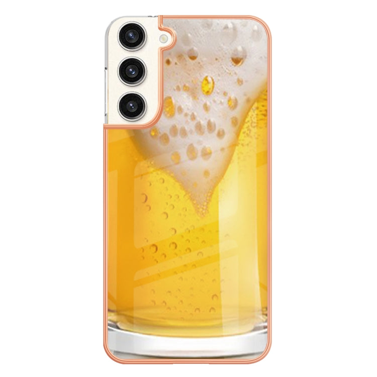 For Samsung Galaxy S22+ 5G Electroplating Marble Dual-side IMD Phone Case(Draft Beer) - Galaxy S22+ 5G Cases by buy2fix | Online Shopping UK | buy2fix