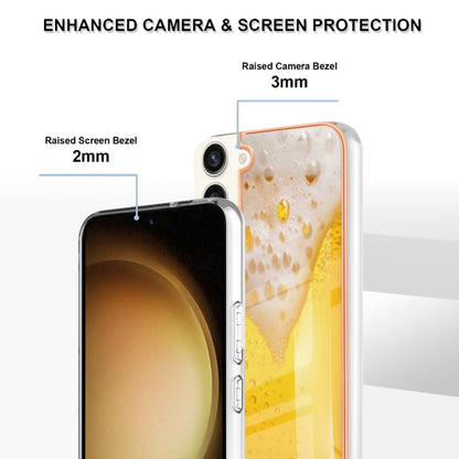 For Samsung Galaxy S22+ 5G Electroplating Marble Dual-side IMD Phone Case(Draft Beer) - Galaxy S22+ 5G Cases by buy2fix | Online Shopping UK | buy2fix