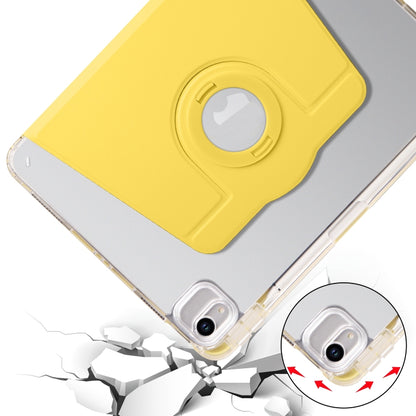 For iPad Air 11 2024 Clear Acrylic 360 Rotation Detachable Leather Tablet Case(Yellow) - iPad Air 11 2024 Cases by buy2fix | Online Shopping UK | buy2fix