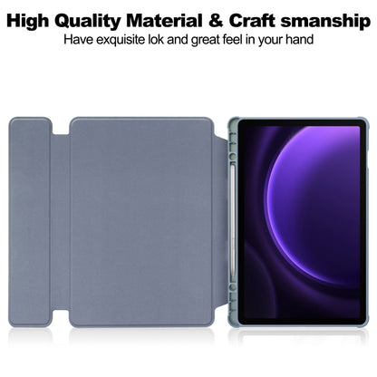 For Samsung Galaxy Tab S9 FE 360 Rotation Transparent Smart Leather Case with Keyboard(Lavender) - Galaxy Tab S9 FE by buy2fix | Online Shopping UK | buy2fix