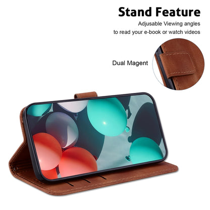 For Samsung Galaxy S23+ 5G 7-shaped Embossed Leather Phone Case(Brown) - Galaxy S23+ 5G Cases by buy2fix | Online Shopping UK | buy2fix