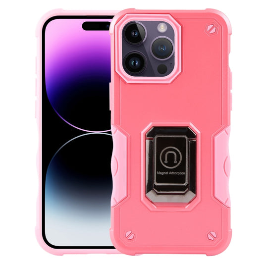 For iPhone 15 Pro Max Ring Holder Non-slip Shockproof Armor Phone Case(Pink) - iPhone 15 Pro Max Cases by buy2fix | Online Shopping UK | buy2fix