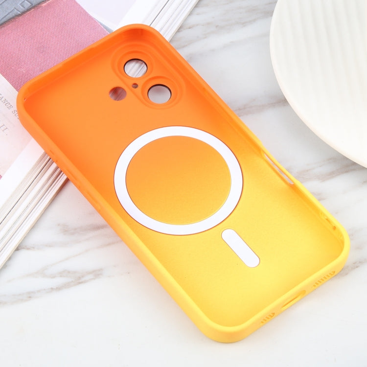 For iPhone 16 Liquid TPU Silicone Gradient MagSafe Phone Case(Orange Yellow) - iPhone 16 Cases by buy2fix | Online Shopping UK | buy2fix