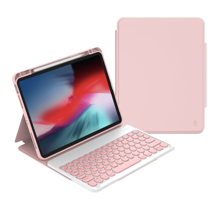 For iPad Air 2022 / iPad Pro 11 2021 WiWU Skin Feel Magnetic Detachable Keyboard Tablet Case(Pink) - For iPad Pro by WIWU | Online Shopping UK | buy2fix