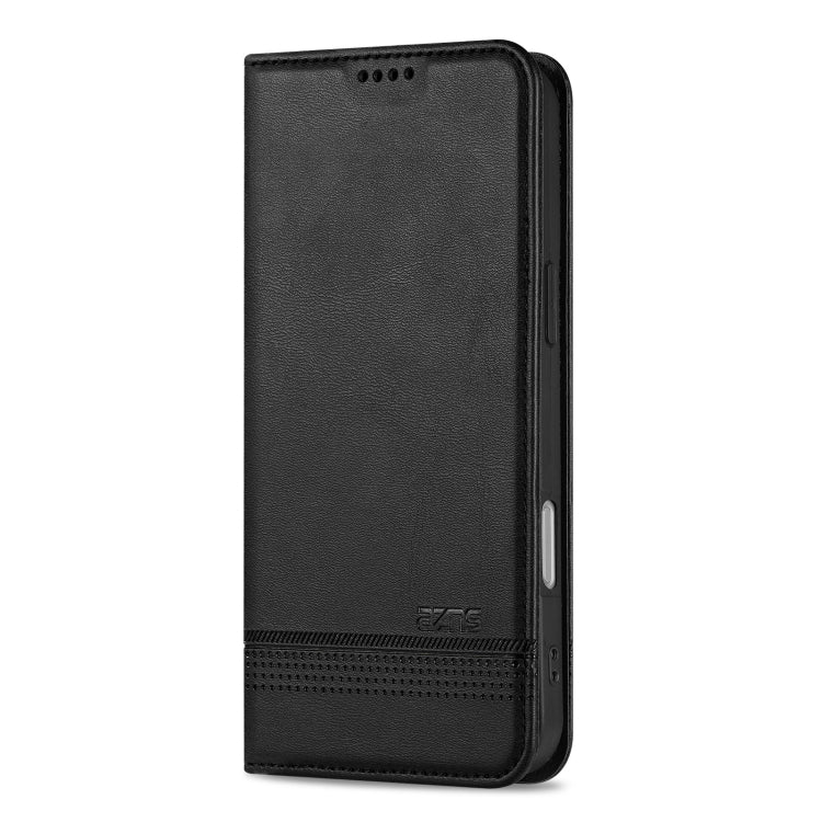 For iPhone 16 Plus AZNS Magnetic Calf Texture Flip Leather Phone Case(Black) - iPhone 16 Plus Cases by AZNS | Online Shopping UK | buy2fix