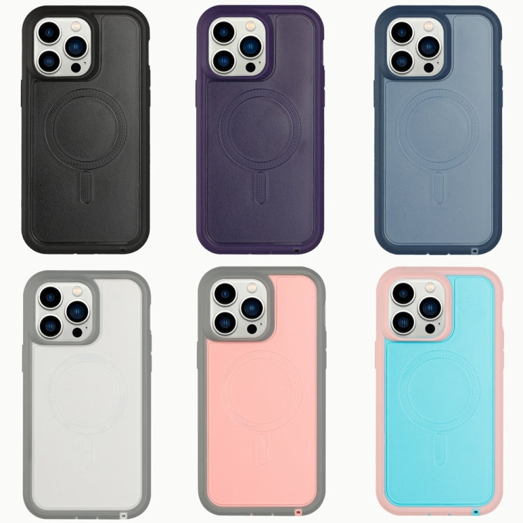 For iPhone 15 Defender Series XT MagSafe Magnetic PC + TPU Shockproof Phone Case(Pink+Grey) - iPhone 15 Cases by buy2fix | Online Shopping UK | buy2fix