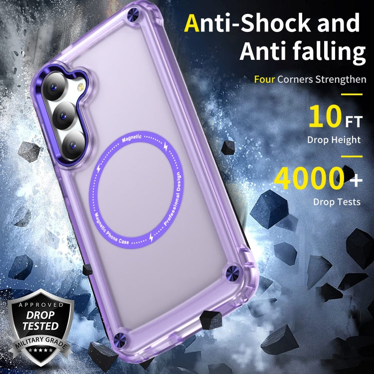 For Samsung Galaxy S25+ 5G Skin Feel TPU + PC MagSafe Magnetic Phone Case(Transparent Purple) - Galaxy S25+ 5G Cases by buy2fix | Online Shopping UK | buy2fix