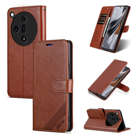 For OPPO Find X7 AZNS Sheepskin Texture Flip Leather Phone Case(Brown) - OPPO Cases by AZNS | Online Shopping UK | buy2fix