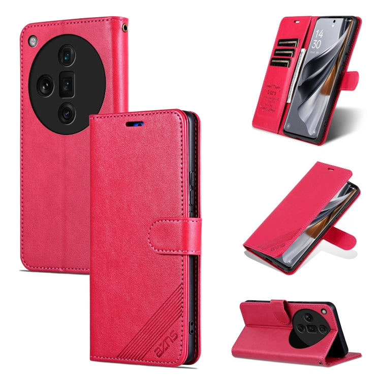 For OPPO Find X7 Ultra AZNS Sheepskin Texture Flip Leather Phone Case(Red) - OPPO Cases by AZNS | Online Shopping UK | buy2fix