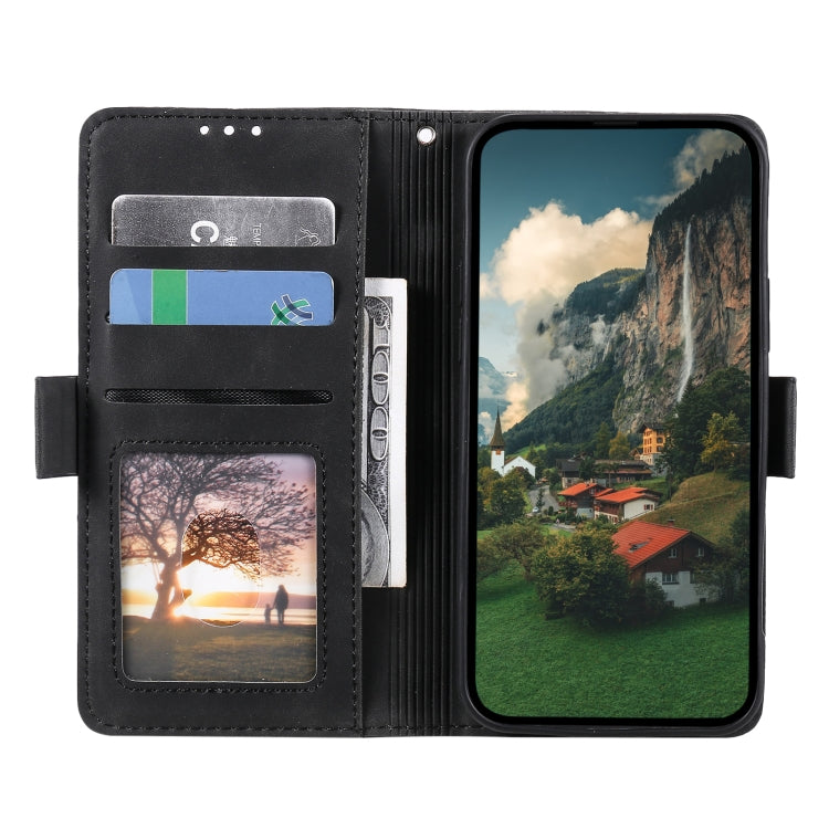 For iPhone 16 Retro Splicing Horizontal Flip Leather Phone Case(Black) - iPhone 16 Cases by buy2fix | Online Shopping UK | buy2fix