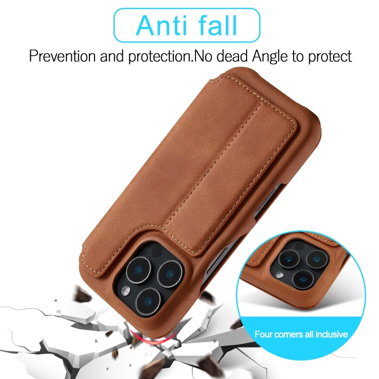 For iPhone 15 Pro Max LC.IMEEKE Hon Ancient Series Flip Leather Phone Case(Brown) - iPhone 15 Pro Max Cases by LC.IMEEKE | Online Shopping UK | buy2fix