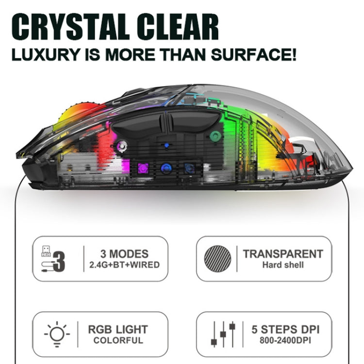 XUNFOX XYH20RGB Transparent 2400DPI RGB Light Wired Gaming Mouse, Cable Length: 1.2m(White) - Wired Mice by buy2fix | Online Shopping UK | buy2fix