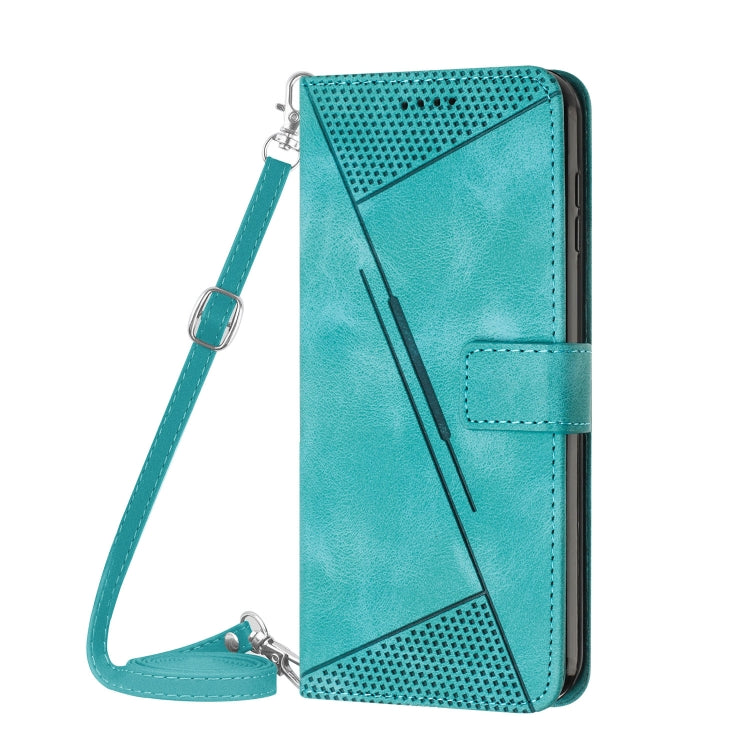 For Samsung Galaxy S24 Dream Triangle Leather Phone Case with Long Lanyard(Green) - Galaxy S24 5G Cases by buy2fix | Online Shopping UK | buy2fix