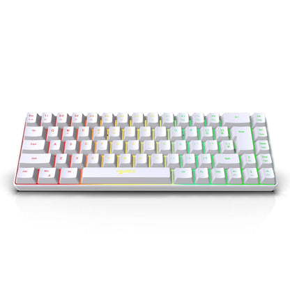 HXSJ V200 Wired RGB Backlit Mechanical Keyboard 68 Key Caps, Cable Length: 1.7m(White) - Wired Keyboard by HXSJ | Online Shopping UK | buy2fix