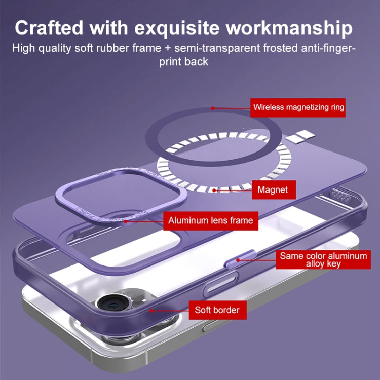 For iPhone 14 Pro Max MagSafe Frosted Translucent Mist Phone Case(Royal Blue) - iPhone 14 Pro Max Cases by buy2fix | Online Shopping UK | buy2fix