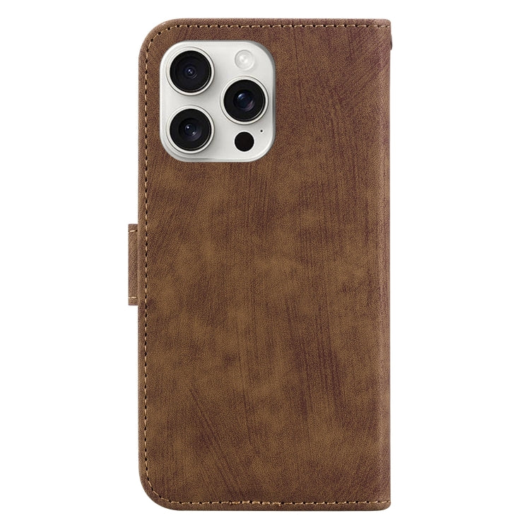 For iPhone 16 Pro Little Tiger Embossed Leather Phone Case(Brown) - iPhone 16 Pro Cases by buy2fix | Online Shopping UK | buy2fix