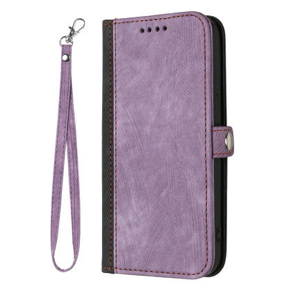 For iPhone SE 2024 Side Buckle Double Fold Hand Strap Leather Phone Case(Purple) - More iPhone Cases by buy2fix | Online Shopping UK | buy2fix