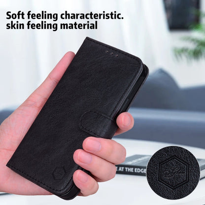 For iPhone 16 Plus Skin Feeling Oil Leather Texture PU + TPU Phone Case(Black) - iPhone 16 Plus Cases by buy2fix | Online Shopping UK | buy2fix