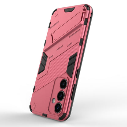 For Samsung Galaxy S23 FE 5G Punk Armor 2 in 1 PC + TPU Shockproof Phone Case with Invisible Holder(Light Red) - Galaxy S23 FE 5G Cases by buy2fix | Online Shopping UK | buy2fix