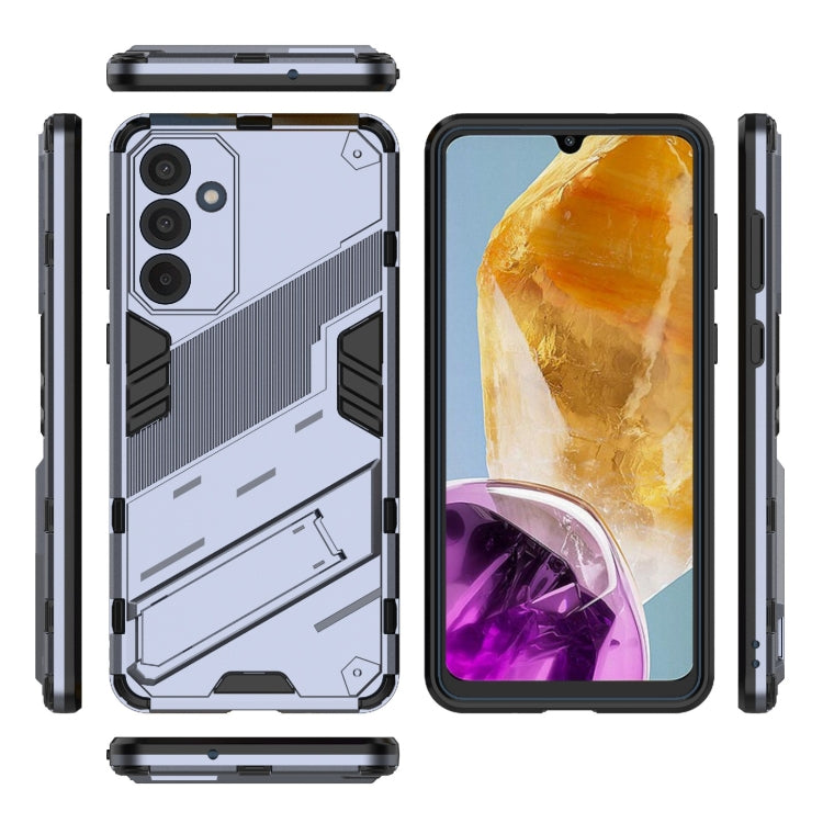 For Samsung Galaxy M55 5G Punk Armor 2 in 1 PC + TPU Shockproof Phone Case with Invisible Holder(Grey) - Galaxy Phone Cases by buy2fix | Online Shopping UK | buy2fix