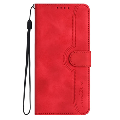 For iPhone 16 Pro Max Heart Pattern Skin Feel Leather Phone Case(Red) - iPhone 16 Pro Max Cases by buy2fix | Online Shopping UK | buy2fix