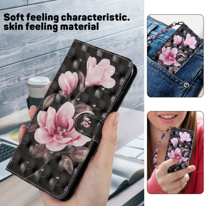 For iPhone 16 Pro Max 3D Painted Leather Phone Case(Pink Flower) - iPhone 16 Pro Max Cases by buy2fix | Online Shopping UK | buy2fix