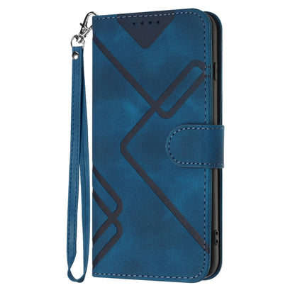 For Realme C67 4G Global Line Pattern Skin Feel Leather Phone Case(Royal Blue) - C67 Cases by buy2fix | Online Shopping UK | buy2fix