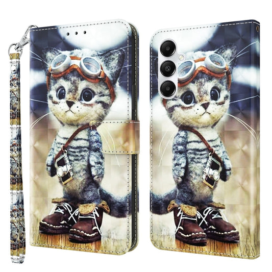 For Samsung Galaxy A35 5G 3D Painted Leather Phone Case(Naughty Cat) - Galaxy Phone Cases by buy2fix | Online Shopping UK | buy2fix