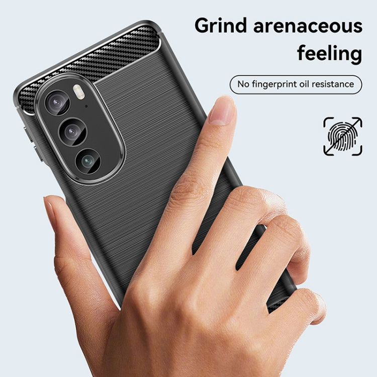 For Motorola Edge 30 Pro Brushed Texture Carbon Fiber TPU Phone Case(Black) - Motorola Cases by buy2fix | Online Shopping UK | buy2fix