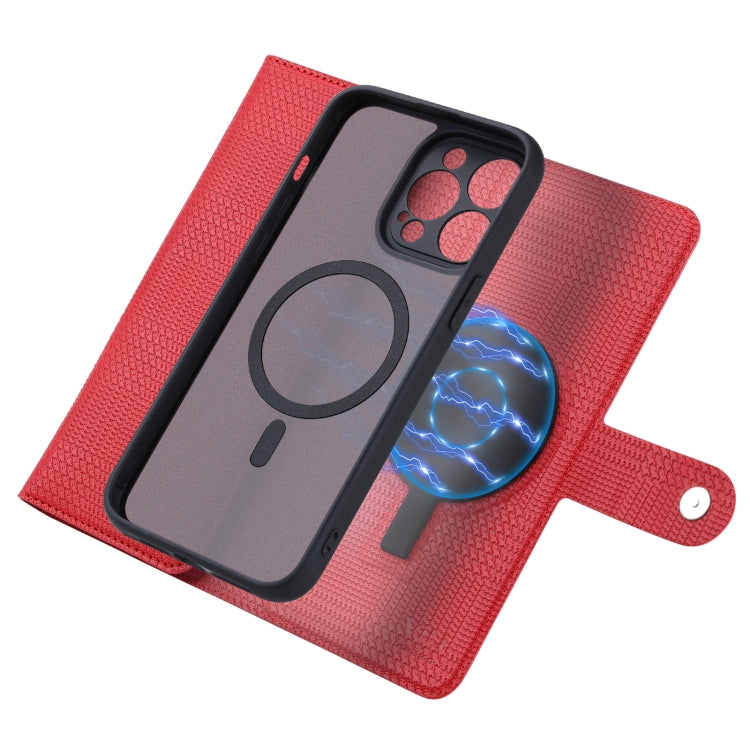 For iPhone 15 Pro ViLi GHB Series MagSafe Magnetic Zipper Leather Phone Case(Red) - iPhone 15 Pro Cases by ViLi | Online Shopping UK | buy2fix