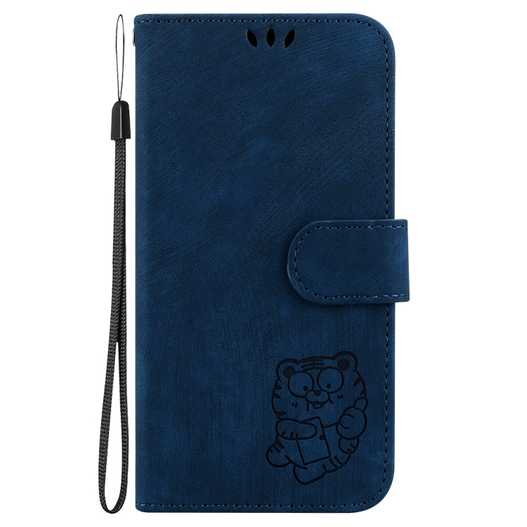 For Motorola Moto G Play 4G 2024 Little Tiger Embossed Leather Phone Case(Dark Blue) - Motorola Cases by buy2fix | Online Shopping UK | buy2fix