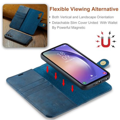 For Samsung Galaxy A35 5G DG.MING Crazy Horse Texture Detachable Magnetic Leather Case(Blue) - Galaxy Phone Cases by DG.MING | Online Shopping UK | buy2fix