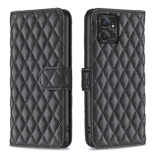 For Motorola Moto G Power 5G 2024 Diamond Lattice Wallet Flip Leather Phone Case(Black) - Motorola Cases by buy2fix | Online Shopping UK | buy2fix