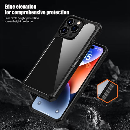 For iPhone 15 Pro Max iPAKY Guard Series Transparent PC+TPU Phone Case(Black) - iPhone 15 Pro Max Cases by iPAKY | Online Shopping UK | buy2fix