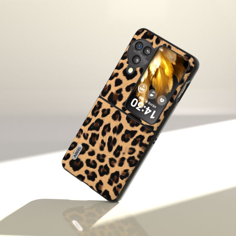 For OPPO Find N3 Flip ABEEL Black Edge Leopard Phone Case(Leopard Print) - Find N3 Flip Cases by buy2fix | Online Shopping UK | buy2fix