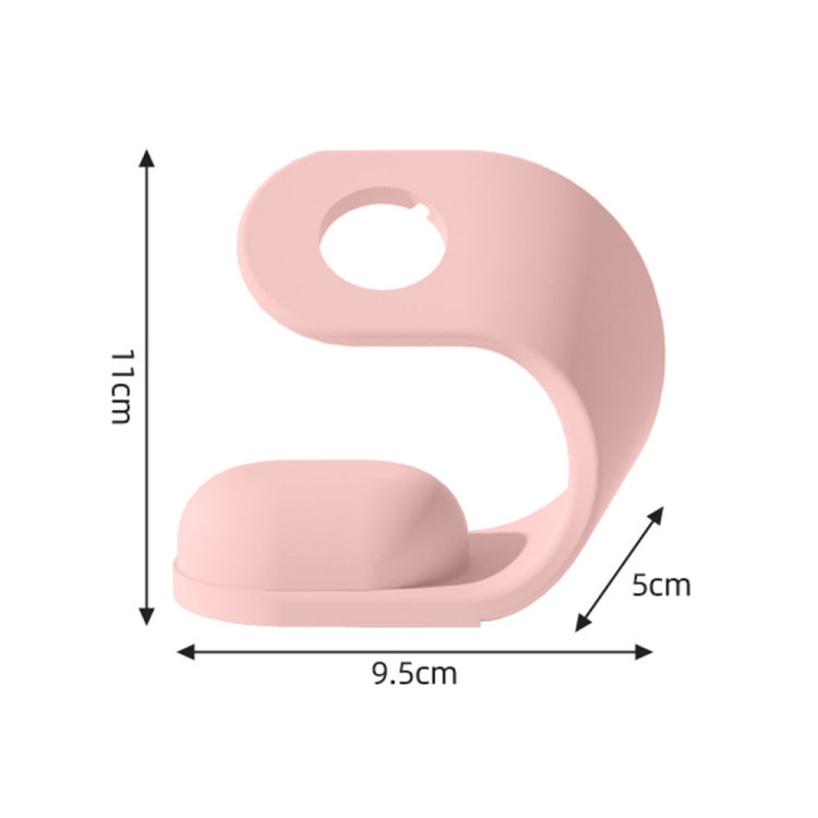 For Apple Watch Series Smart Watch U-shaped Silicone Charging Holder(Pink) - Charger / Holder by buy2fix | Online Shopping UK | buy2fix