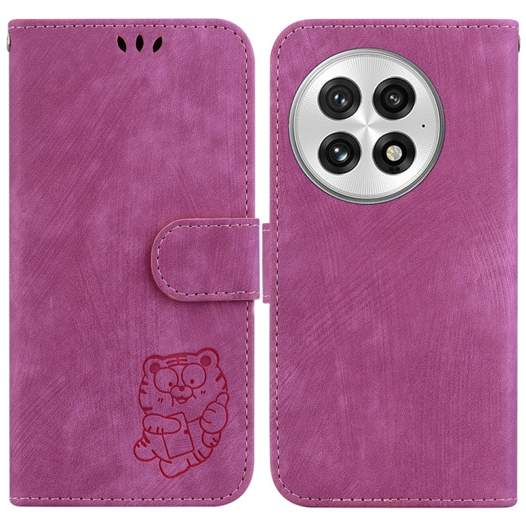 For OnePlus 13 Little Tiger Embossed Leather Phone Case(Rose Red) - OnePlus Cases by buy2fix | Online Shopping UK | buy2fix