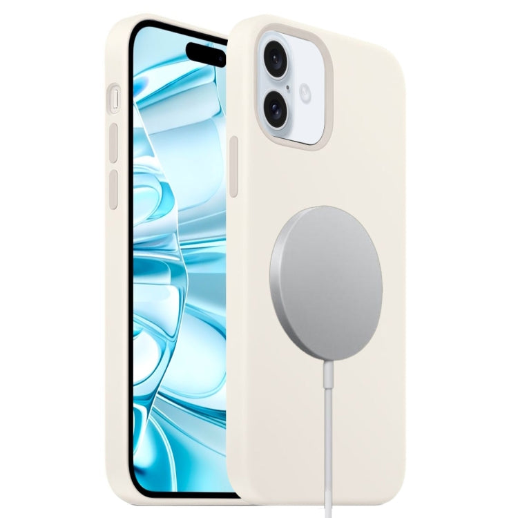 For iPhone 16 Plus Liquid Silicone Full Coverage MagSafe Phone Case(White) - iPhone 16 Plus Cases by buy2fix | Online Shopping UK | buy2fix