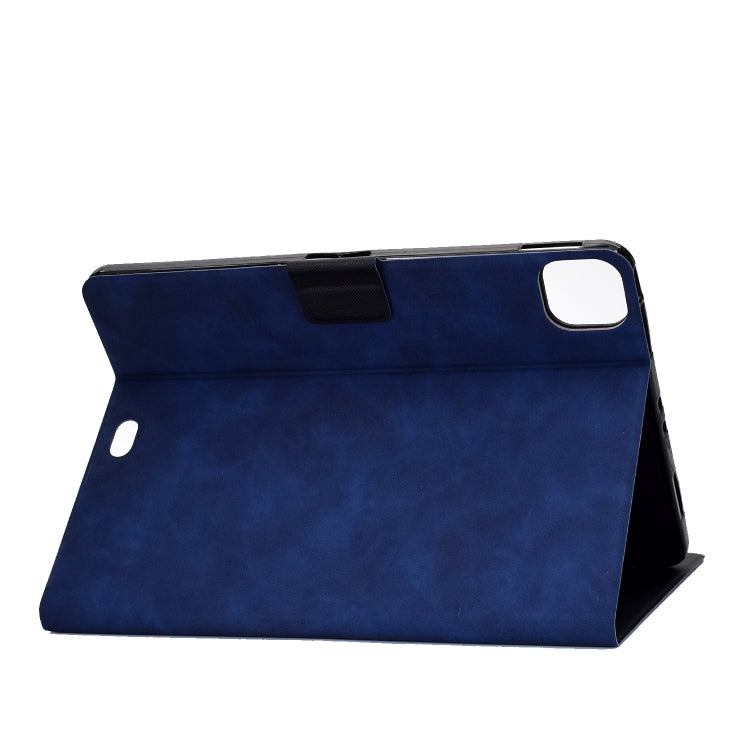 For iPad Pro 11 2024 Cowhide Texture Leather Smart Tablet Case(Blue) - iPad Pro 11 2024 Cases by buy2fix | Online Shopping UK | buy2fix