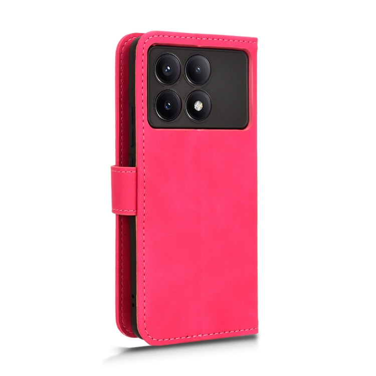 For Xiaomi Redmi K70 / K70 Pro Skin Feel Magnetic Flip Leather Phone Case(Rose Red) - K70 Pro Cases by buy2fix | Online Shopping UK | buy2fix