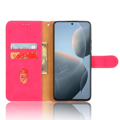 For Xiaomi Redmi K70 / K70 Pro Skin Feel Magnetic Flip Leather Phone Case(Rose Red) - K70 Pro Cases by buy2fix | Online Shopping UK | buy2fix