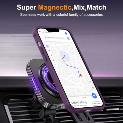 For iPhone 14 Plus MagSafe Magnetic Rotating Holder Phone Case(Purple) - iPhone 14 Plus Cases by buy2fix | Online Shopping UK | buy2fix