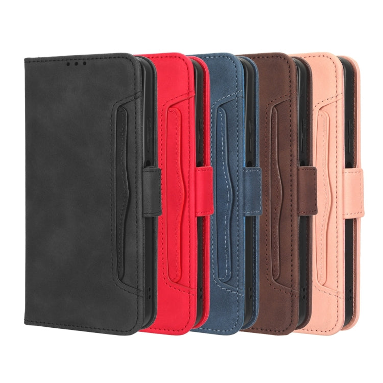 For iPhone 16 Plus Skin Feel Calf Texture Card Slots Leather Phone Case(Black) - iPhone 16 Plus Cases by buy2fix | Online Shopping UK | buy2fix