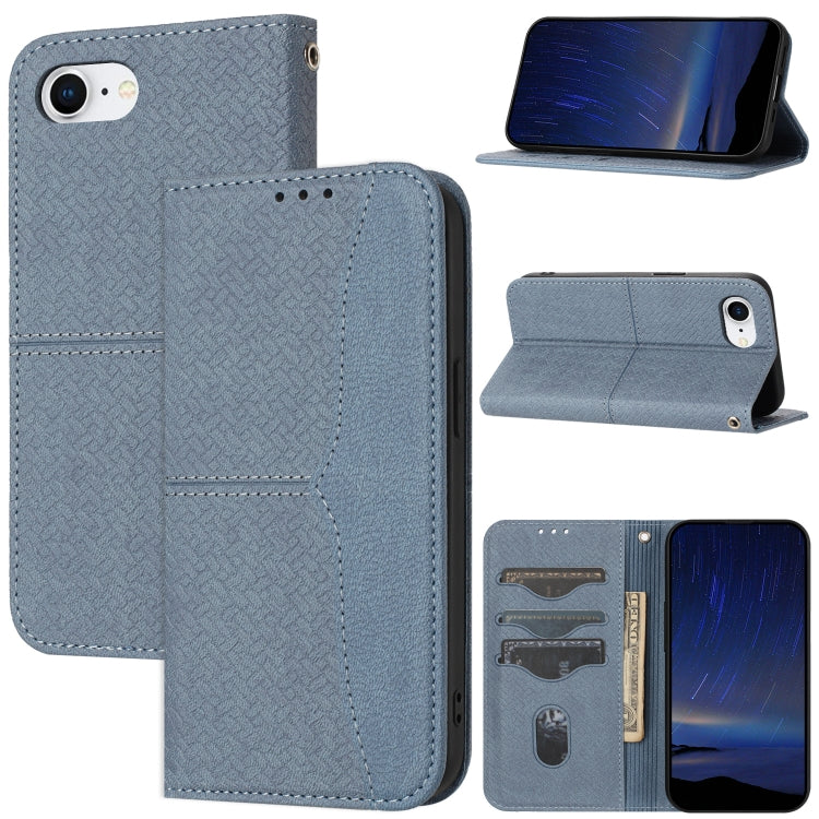 For iPhone SE 2024 Woven Texture Stitching Magnetic Leather Phone Case(Grey) - More iPhone Cases by buy2fix | Online Shopping UK | buy2fix