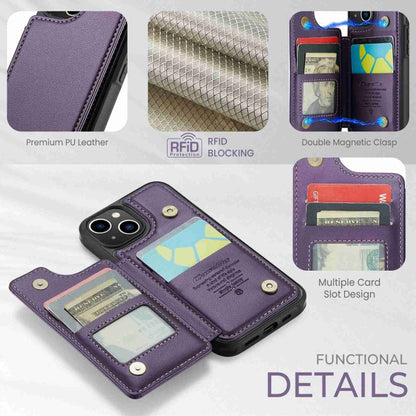 For iPhone 13 CaseMe C22 Card Slots Holder RFID Anti-theft Phone Case(Purple) - iPhone 13 Cases by CaseMe | Online Shopping UK | buy2fix