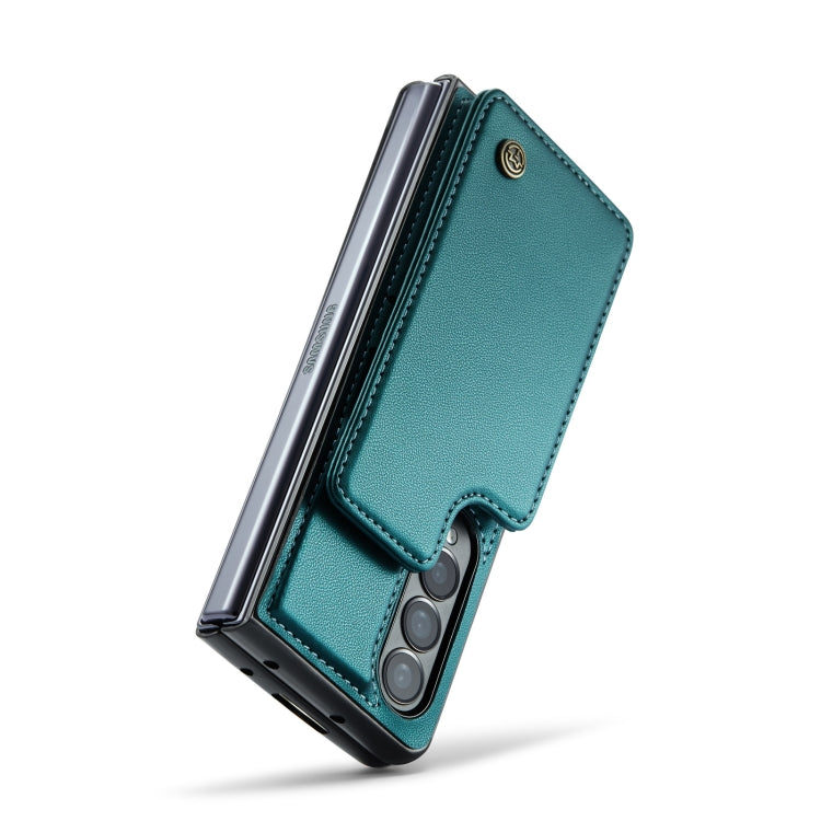 For Samsung Galaxy Z Fold3 5G CaseMe C22 PC+TPU Business Style RFID Anti-theft Leather Phone Case(Blue Green) - Galaxy Phone Cases by CaseMe | Online Shopping UK | buy2fix